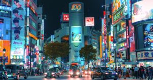 東京の夜のネオン街 シティポップとAORのイメージ